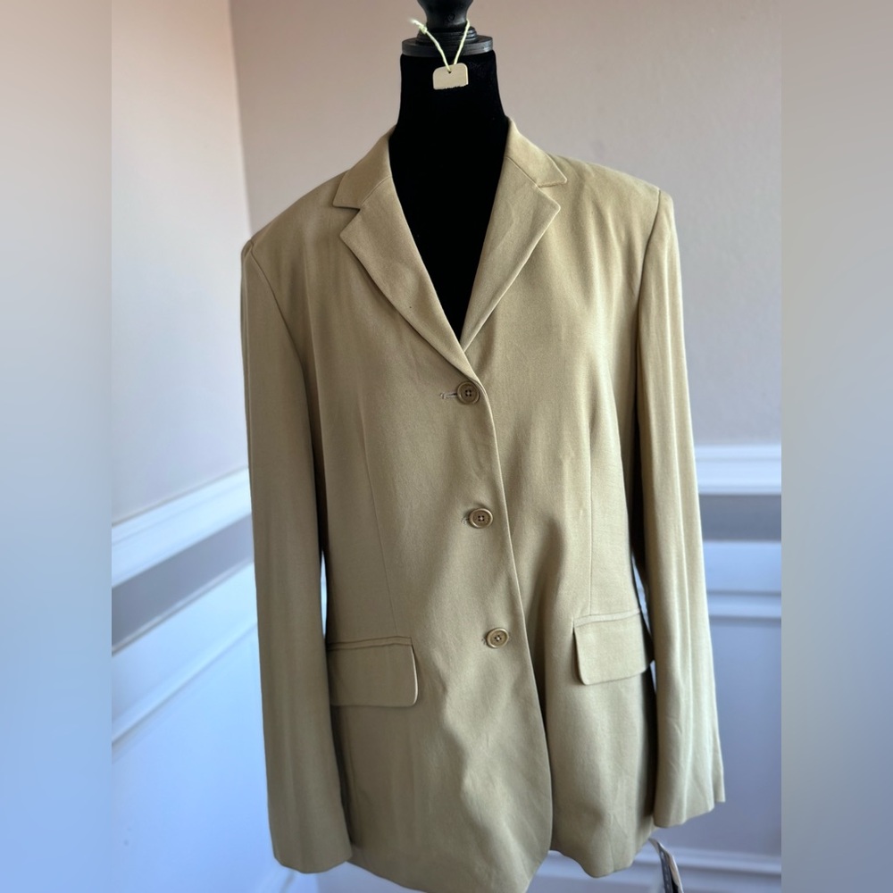NWT Lauren Ralph Lauren Tan Wool Blazer Women’s Size 14